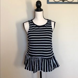 Old Navy Stripe Peplum Tank - Medium